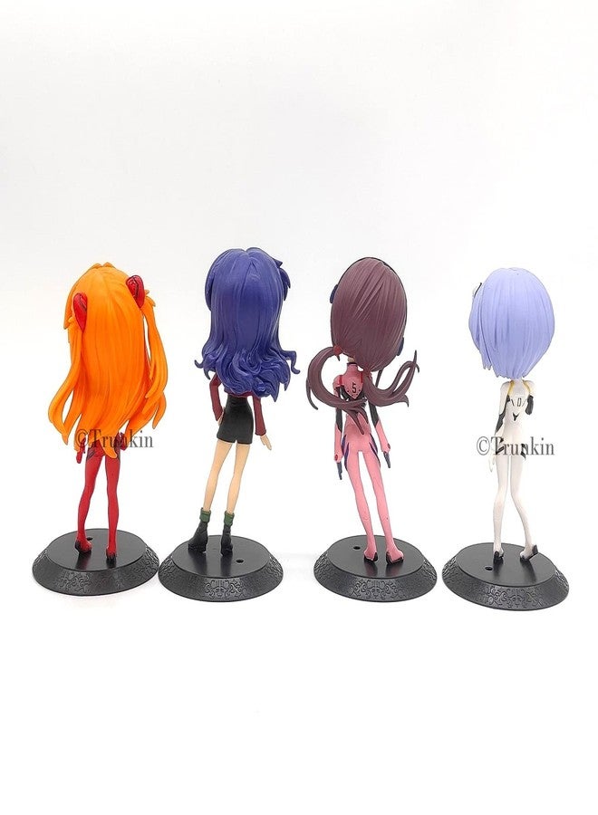 Trunkin Neon Genesis Evangelion Rubber Action Figure | Set Of 4 Action Figure Asuka Langley Ayanami Rei Mari Mikanami Misato Katsuragi Collectible | 14.5 cm Weeb Manga Figurines,Multicolor - Image 2